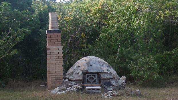 Outdoor kiln at the home of Long Island ceramist Denis Knight