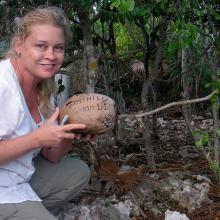 Blair getting ready to plant the Exnihilo coconut